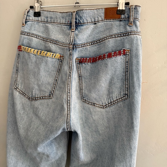 BDG Cowboy Jeans High Waisted Light Blue Patchwork Women Jeans - Picture 7 of 9